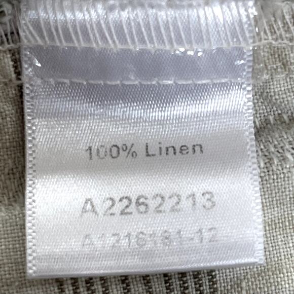 Kleen 100% Linen 3/4 Sleeve Plaid Top Boxy Cut High Low Minimalist Womens M - Picture 8 of 9